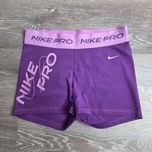 Nike Pro Womens 3" Training Compression Shorts Purple - Dri-FIT - Size Medium